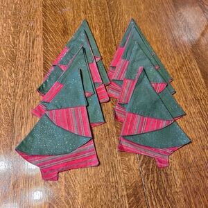 Handmade  Reversible 3D Christmas Tree Tiered Cloth Napkins(8) NWOT🎄